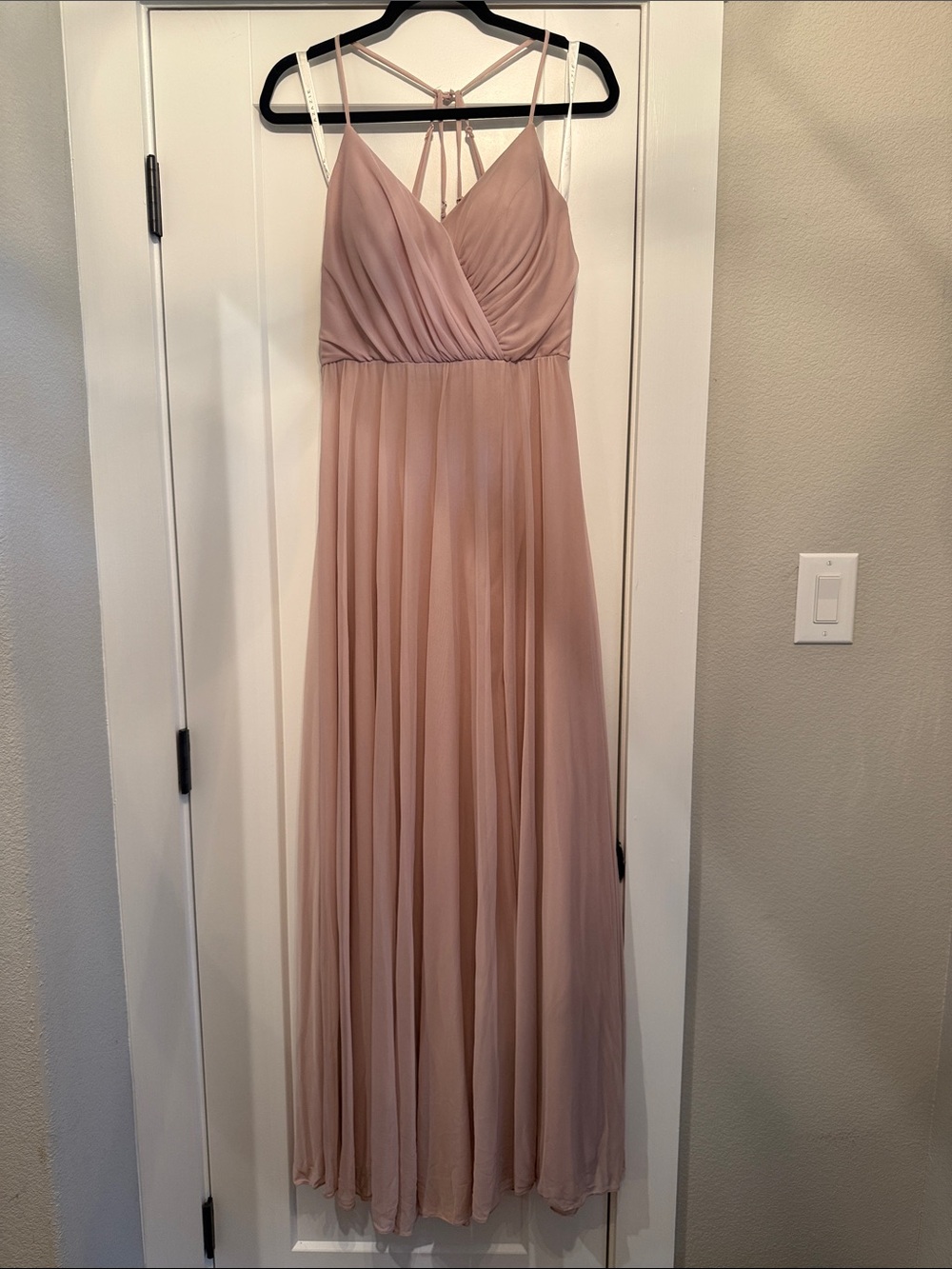 Azazie Dusty Rose Chiffon Maxi Dress with Strappy Back and Leg Split
